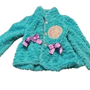 Disney‎ Girls Fuzzy Blue Robe with Bows